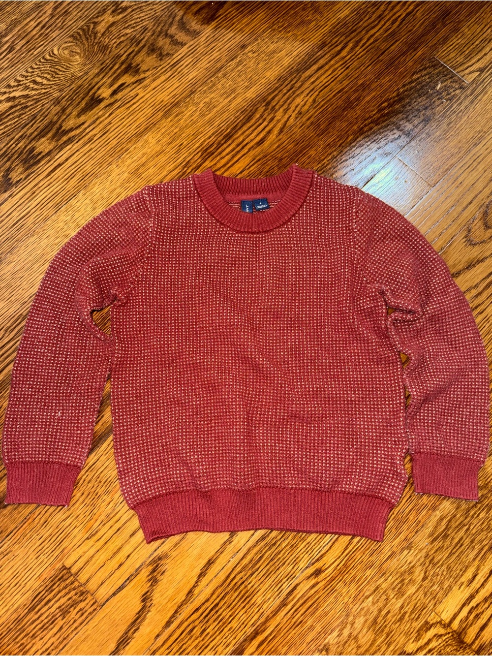 Toddler Boy 4 Burgundy Knit Crewneck Sweater